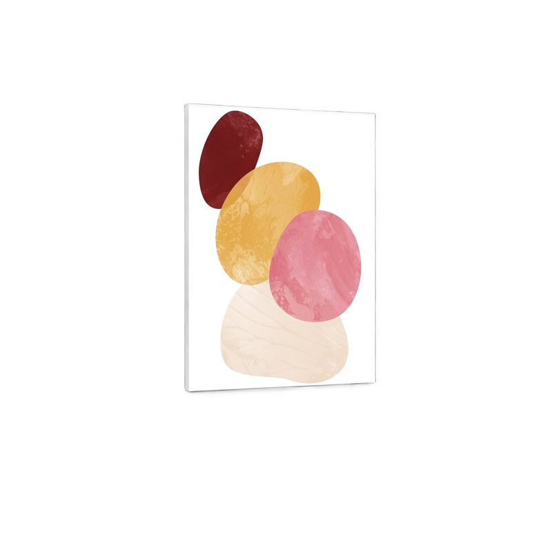 Art mural encadré en bois rose avec motif géométrique chic Boho, 36 po x 24 po