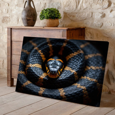 Canvas A Close Up High Resolution Image Of A Coiled Snake Wall Art Showcasing Its Intricate Scales And Vivid Coloration The Snake S Canvas Wall Art
