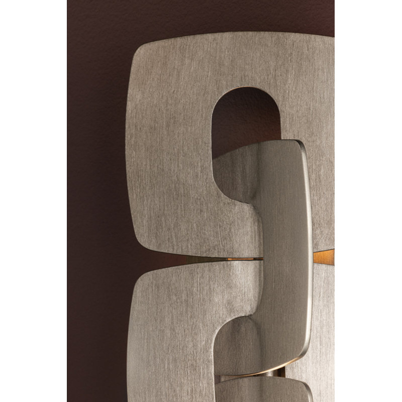 Trentino Wall Sconce in Stria Leaf, Silver