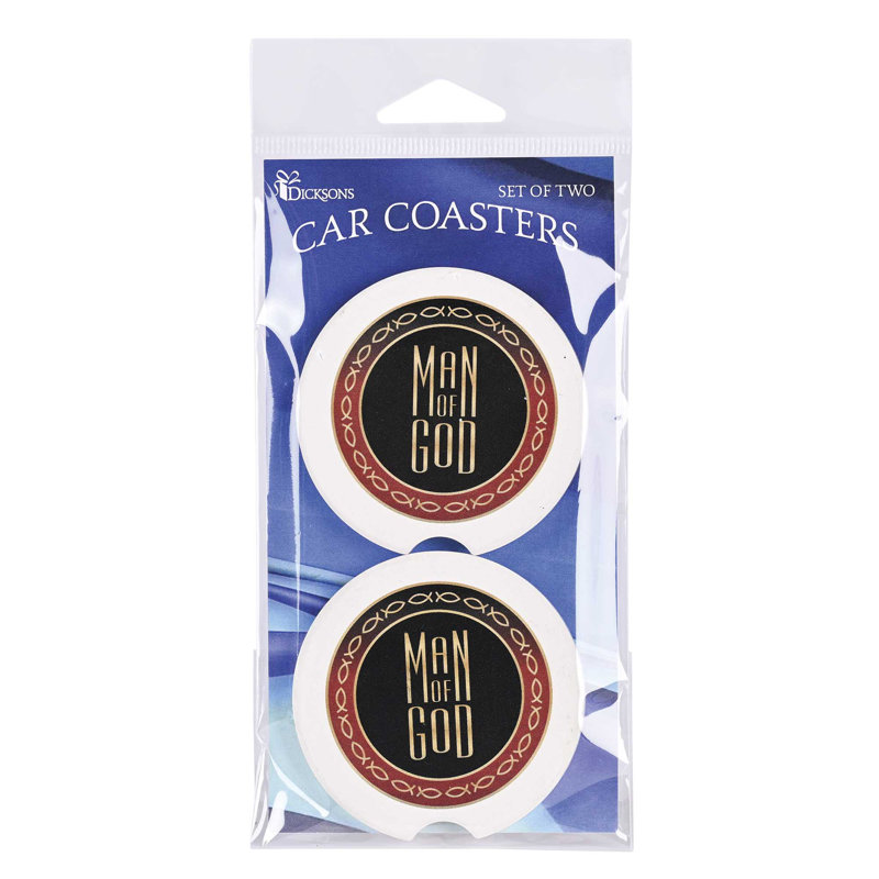 Ceramic Round 2 Piece Car Coaster Set