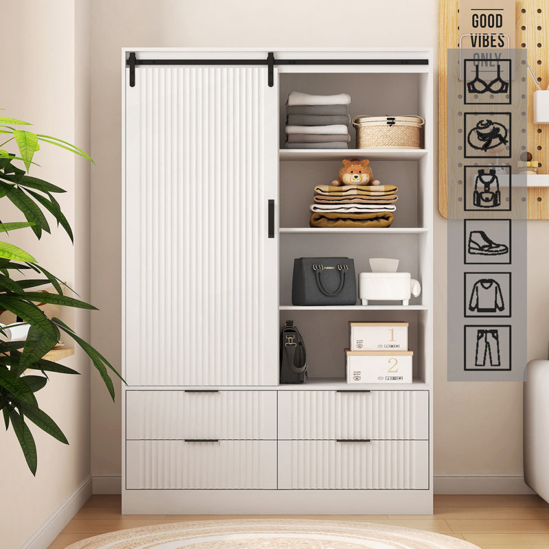 Armoire de rangement haute avec garde-robe