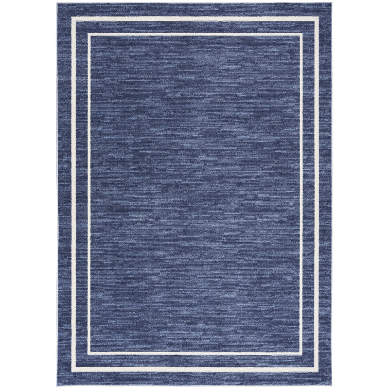Nourison Essentials Navy Ivory Indoor/Outdoor Area Rug, Rectangle 4' x 6'