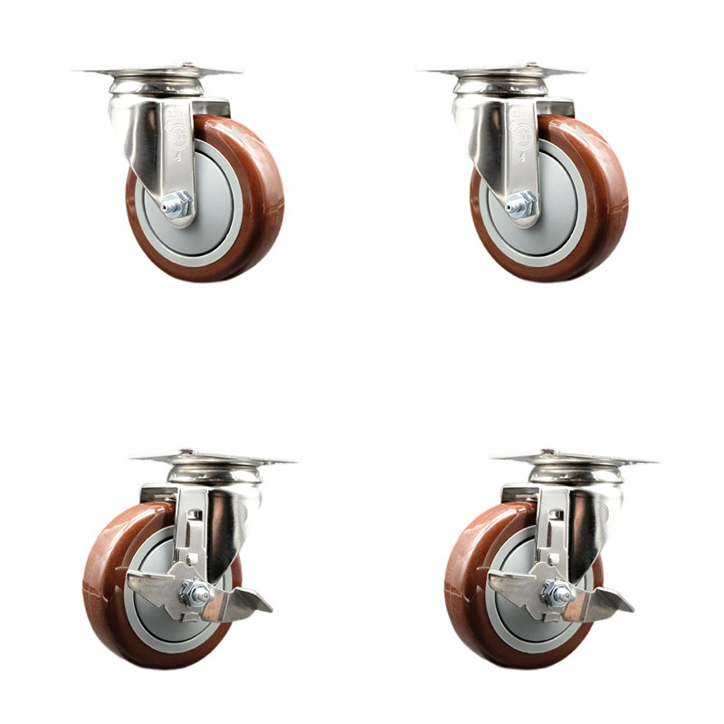 Roulettes en polyuréthane, Marron