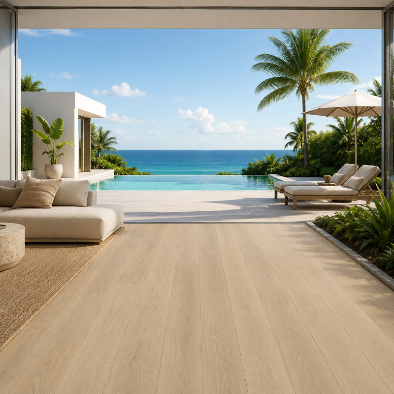 Plancher en chêne blanc d'ingénierie Sequoia 3/4 po x 7-1/2 po x 2 pi-9 pi avec couche supérieure de 4 mm S&B (35,39 pi²/paquet)