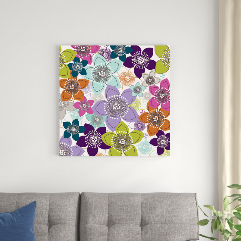 Boho floral I, H 30 po x l 30 po x P 1,25 po