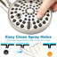 Ensemble de douche à double pommeau haute pression, pommeau de douche effet pluie avec douchette à main, barre de douche coulissante de 66 cm sans perçage, flexible de 1,5 m et inverseur à 3 voies, fini nickel brossé, robinetterie non incluse-134490934