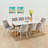 Haythem Faux Marble Top Metal Base Dining Table