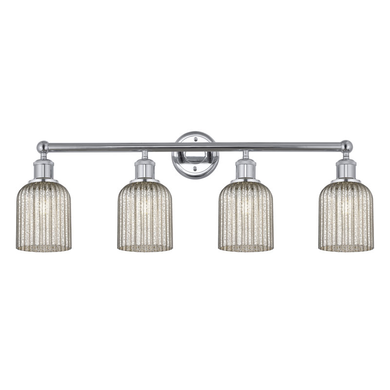 Fiennes 4 - Light Dimmable Vanity Light, Polished Chrome, Metallic Gray