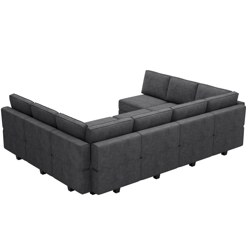 Ensemble de canapé modulaire surdimensionné en forme de U avec siège de rangement et grand canapé convertible Neemi