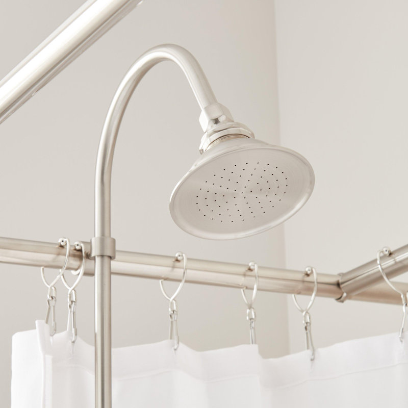Gooseneck 60" Tub & Shower Faucet, Brushed Nickel