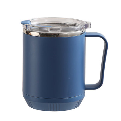 Tasse à café Tasse à café Tasse à café en acier inoxydable à deux couches avec couvercle et poignée