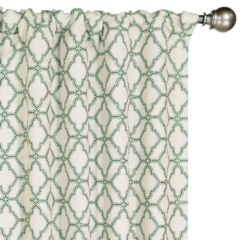 Emerald Green Linen Blackout Rod Pocket Window Curtain Panels, Set of 2