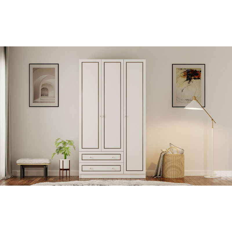 Vanbuskirk 3 Door Manufactured Wood Wardrobe