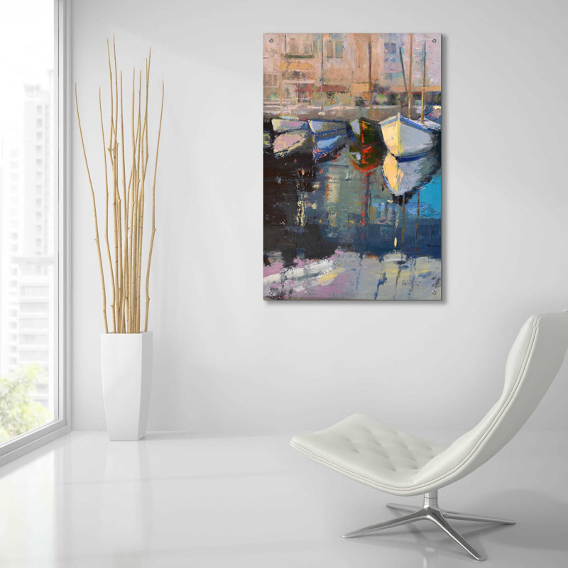 'Valencia Boats' by Beth Forst, Acrylic Glass Wall Art, 36" H x 24" W x 0.2" D