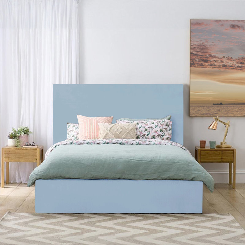 Layth Upholstered Bed, Sky Blue, Single (3')