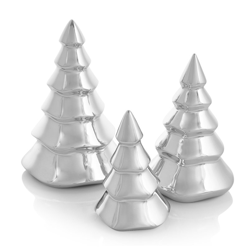 Nambe Mini Christmas Tree Set of 3