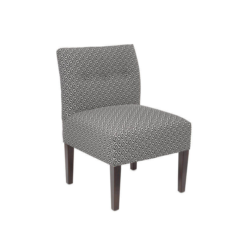 Lonara Upholstered Slipper Chair, Black/Cream 100% Polyester