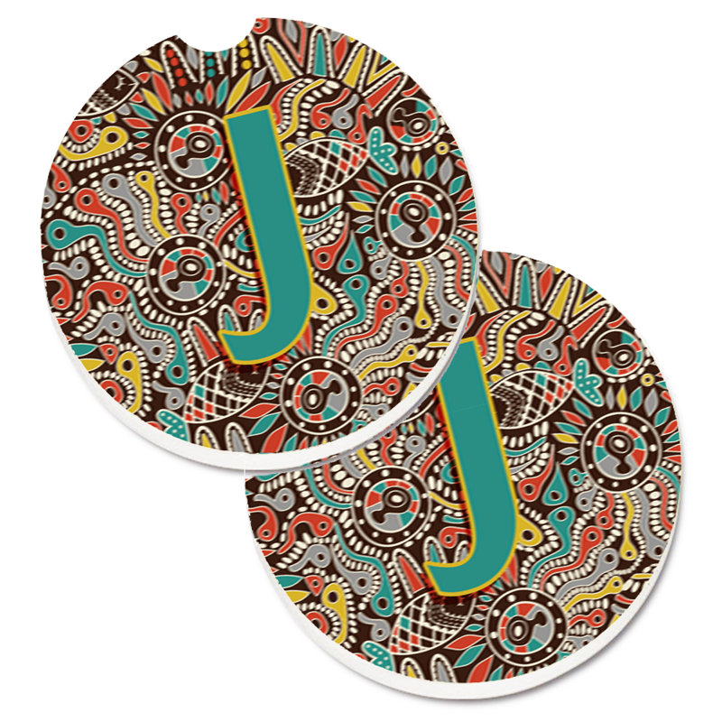 Sous-verre voiture tribal initial, J