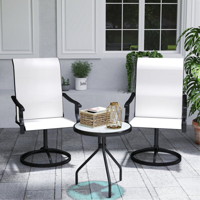 Ensemble de 2 chaises de patio Outsunny avec dossier haut en tissu maillé résistant aux intempéries et structure en métal pour la cour, le porche ou le jardin Outsunny