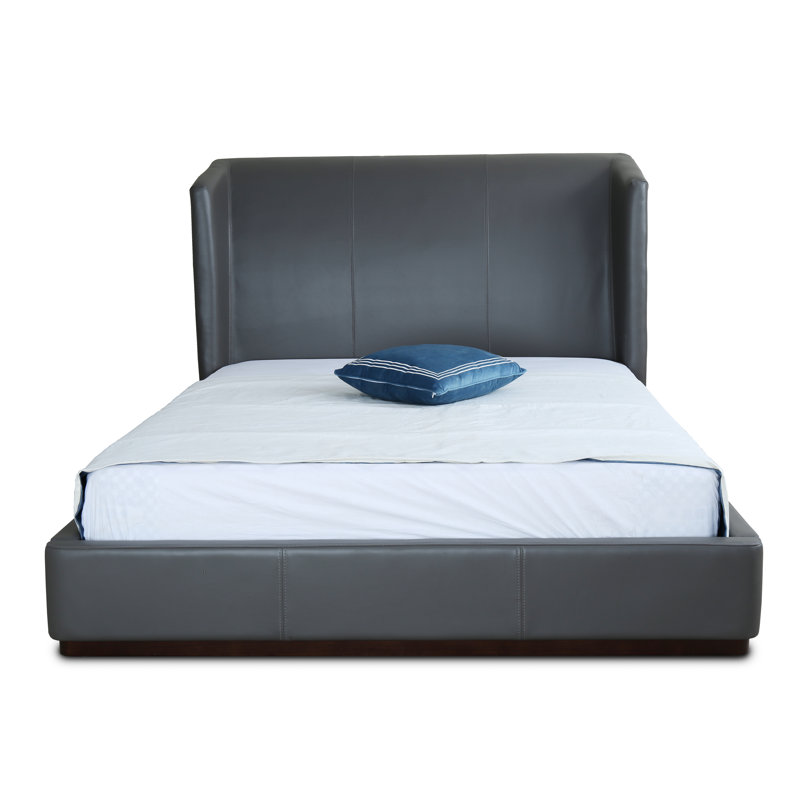 Bali Vegan Leather Wingback Bed, Queen, Graphite