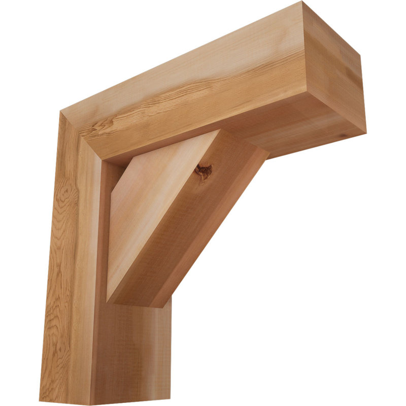 Traditional Block Bracket w/ Offset Brace, 22 x 22, 7 1/2"W Western Red Cedar (Smooth)