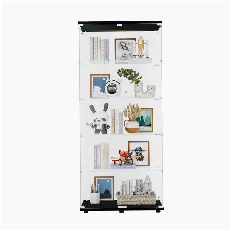 Vitrine à deux portes avec 5 tablettes, Noir