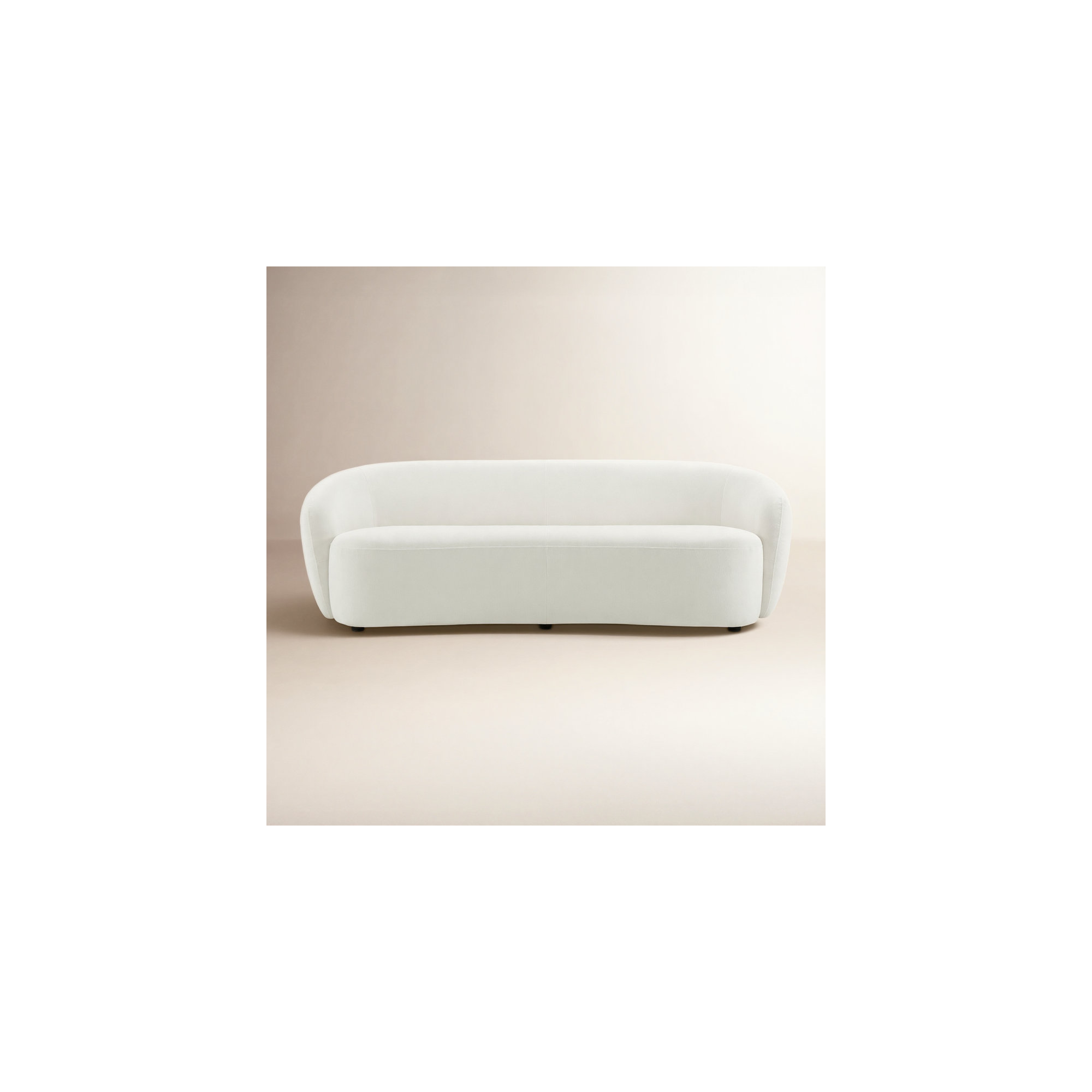 Amadora 90'' Curved Sofa, Capri Ivory Chenille