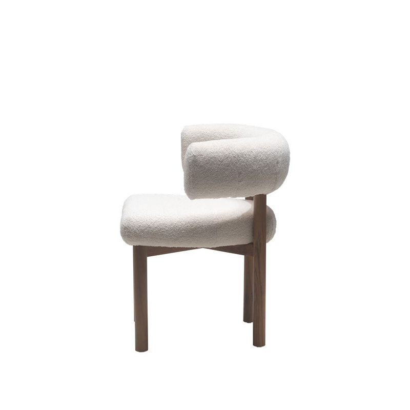 Bruno Upholstered Dining Chair, Sherpa Oat