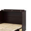 Grand lit escamotable, armoire en bois de pin avec décoration en rotin et tiroir de rangement-180367130