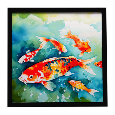 Koi Fish Framed Metal Print