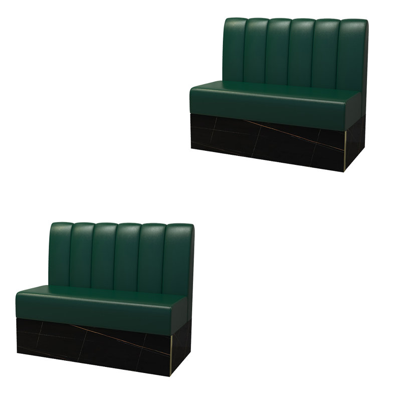 Minimalist Vintage Bar Benches Faux Leather Upholstered Bench, Green