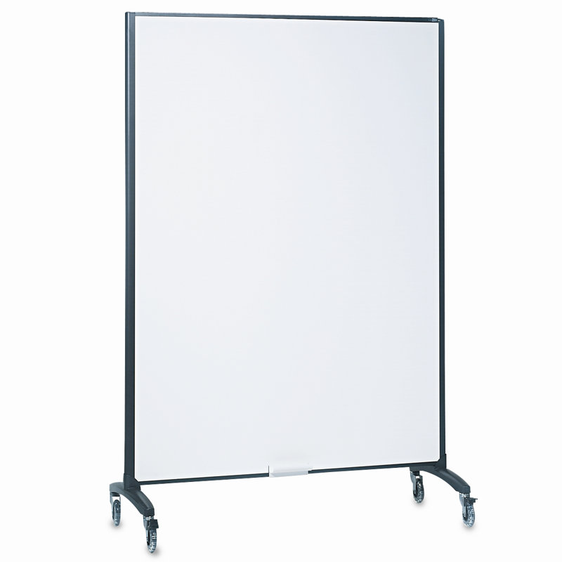 Freestanding Black and Gray Mobile Porcelain Fabric Combo Board