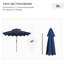 Le parasol de patio bleu foncé de 9 pi - avec cadre pour jardin, terrasse, bleu piscine, ajoute de l'élégance aux espaces extérieurs