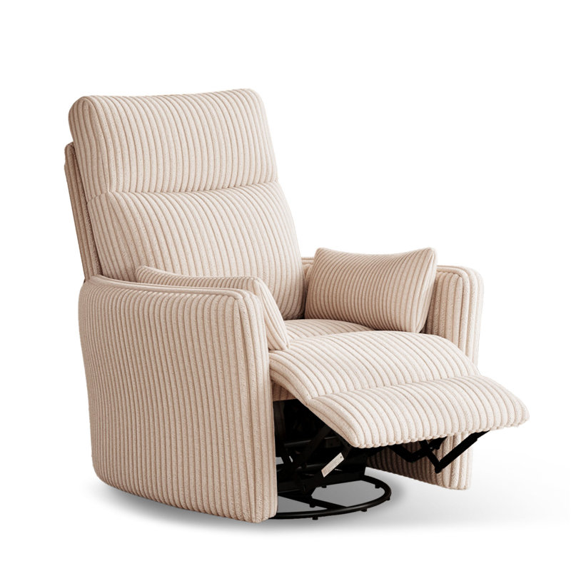 Sherry 34'' Upholstered Swivel Manual Rocking Recliner, Bella Forest Green Corduroy, null