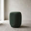Round Velvet 15" Accent Stool Ivory-93789248