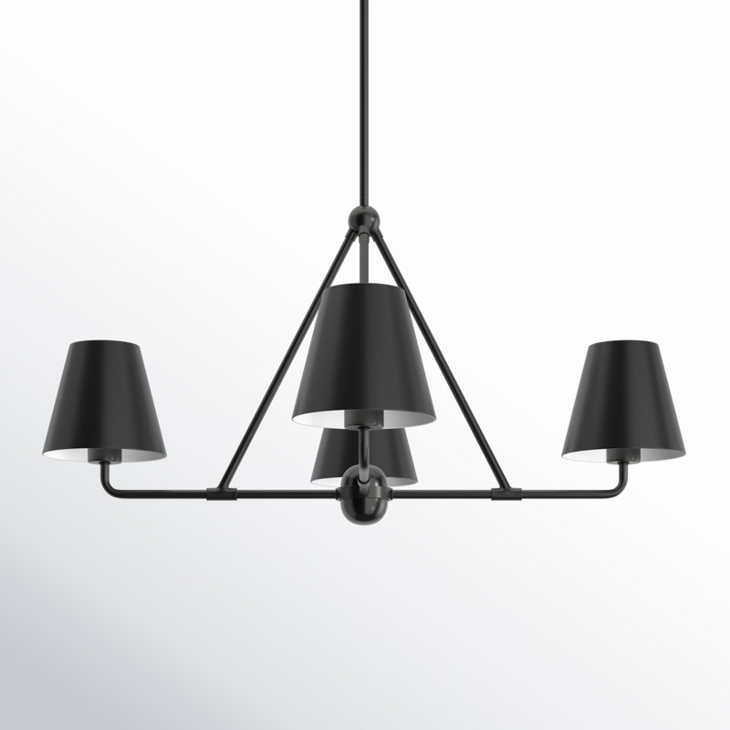 Kinston 4 - Light Dimmable Classic / Traditional Chandelier, Black, Black