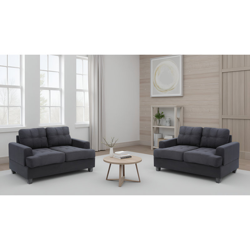 Ensemble de 2 causeuses noires Dijon, Noir