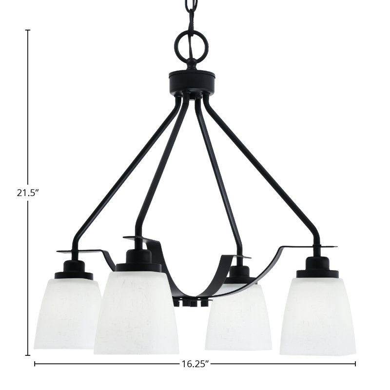 Lustre 4 lumières Odyssey Downlight, Blanc, Noir mat