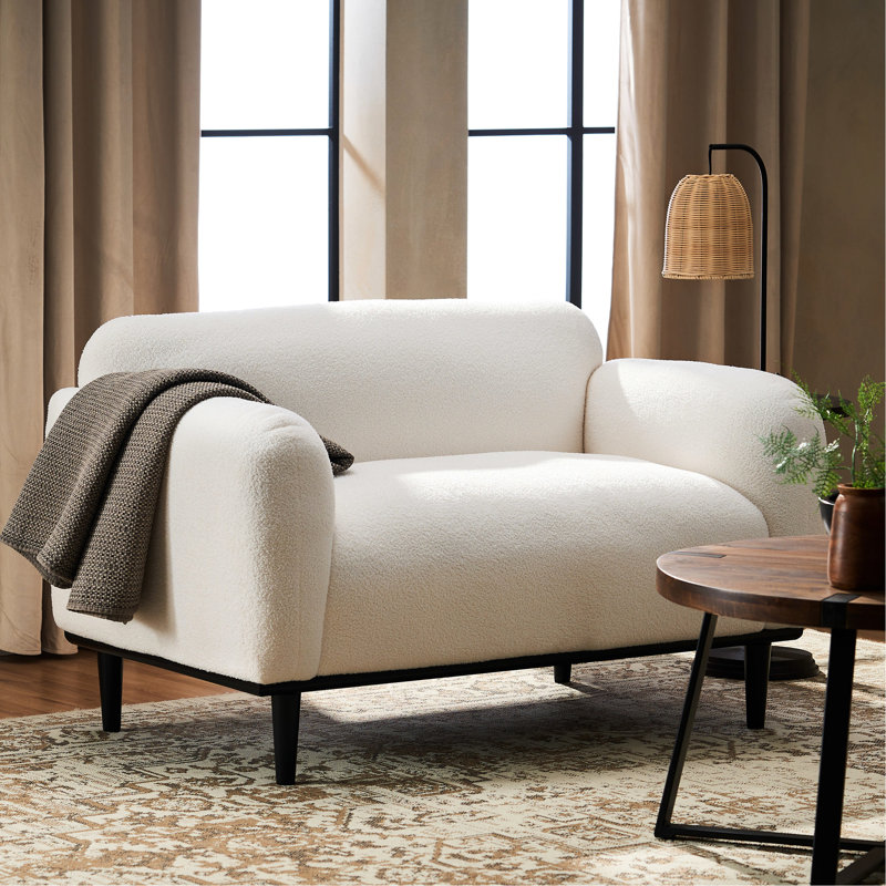 Blanc avec structure de revêtement et de bouleau, 2, 50 pi x 31,14 po x 30,45 po, pieds élégants en tissu blanc, l 48,59 po x P 31,14 po