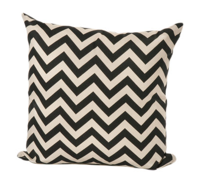 Coussin extérieur à chevrons Nehemiah, Noir