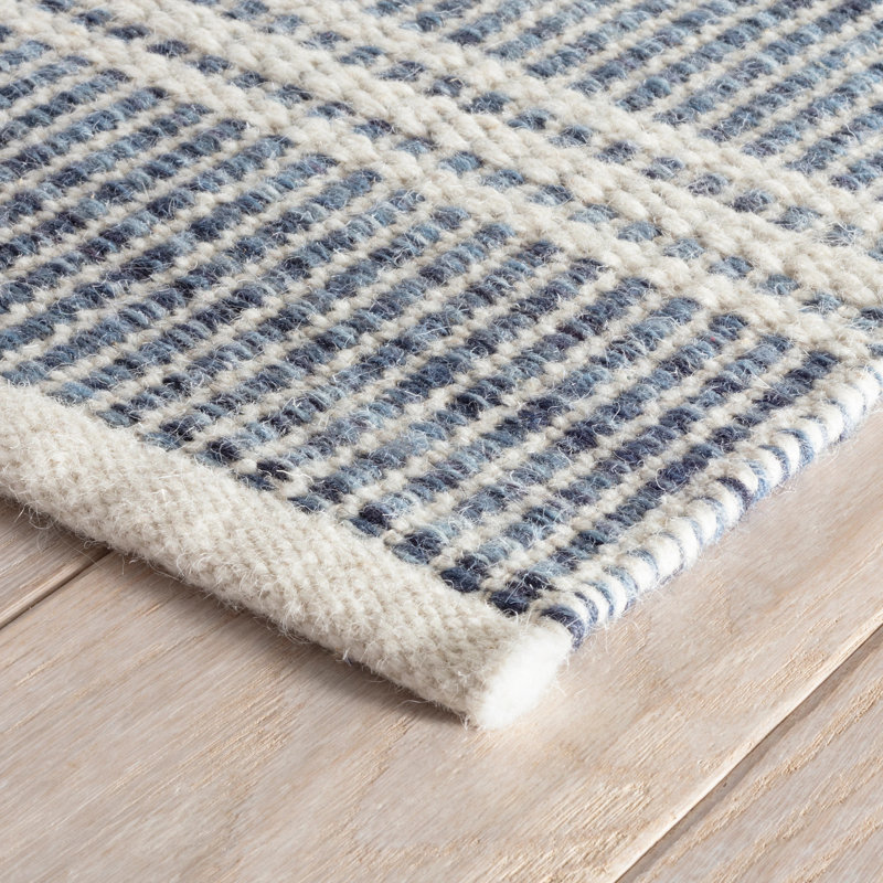 Malta Handwoven Wool Rug, Rectangle 2' x 3', Blue
