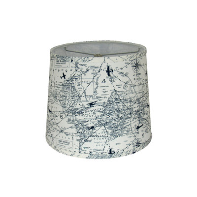 Abat-jour tambour en mappemonde bleu marine - Inspiration de voyage