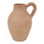 Vase rustique en terre cuite avec anse torsadée pour la décoration de table - Grand vase décoratif pour le salon ou la décoration intérieure - 30 cm, rouge et orange