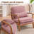 Lemley Mid Century Solid Wood Accent Chair Upholstered Armchair with an Extra Pillow-2049176360