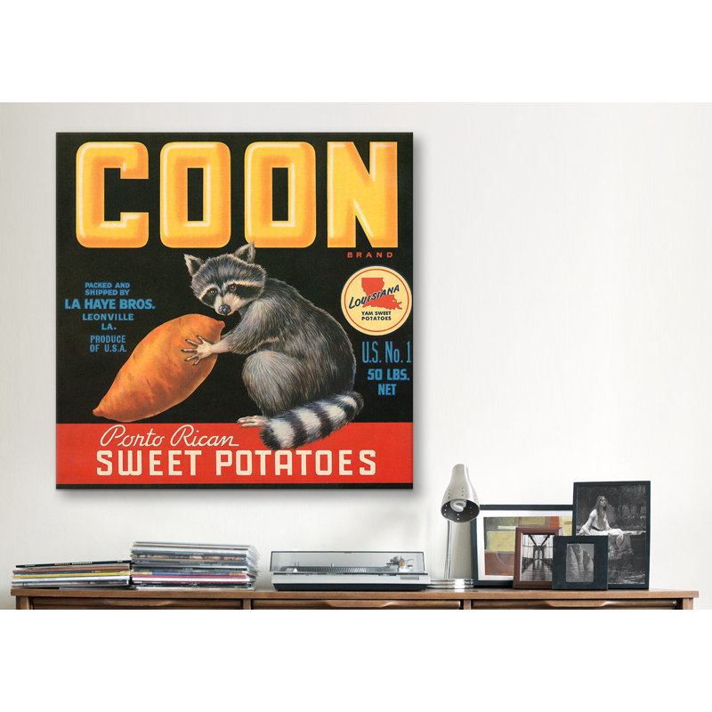 « coonst patates », reproduction d’art sur toile, H 12 po x l 12 po x P 0,75 po
