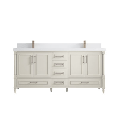 Meuble-lavabo double 72 po avec comptoir Aberdeen