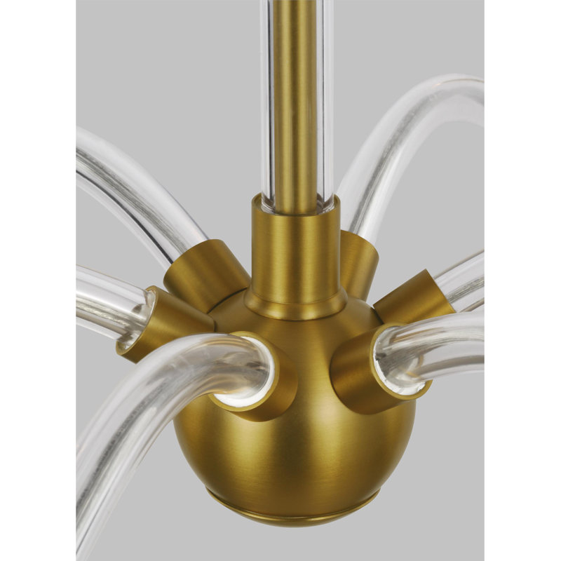 Hanover 5 - Light Chandelier, 6 Lights, 27.25" H x 41.75 W x 41.75" D, Burnished Brass