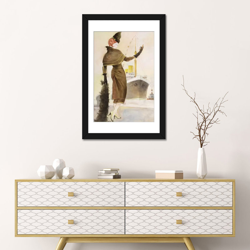 « rétro lady iii », impression sur toile, H 24 po x l 16 po x P 1 po, Papier d'art encadré noir, Blanc