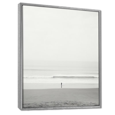 Minimalisme noir et blanc photo de plage V - art mural plage côtière