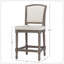 Tabouret de bar 26 po à hauteur de comptoir gris patiné avec siège et dossier rembourrés gris, 1 pièce-1633483052-1633483054